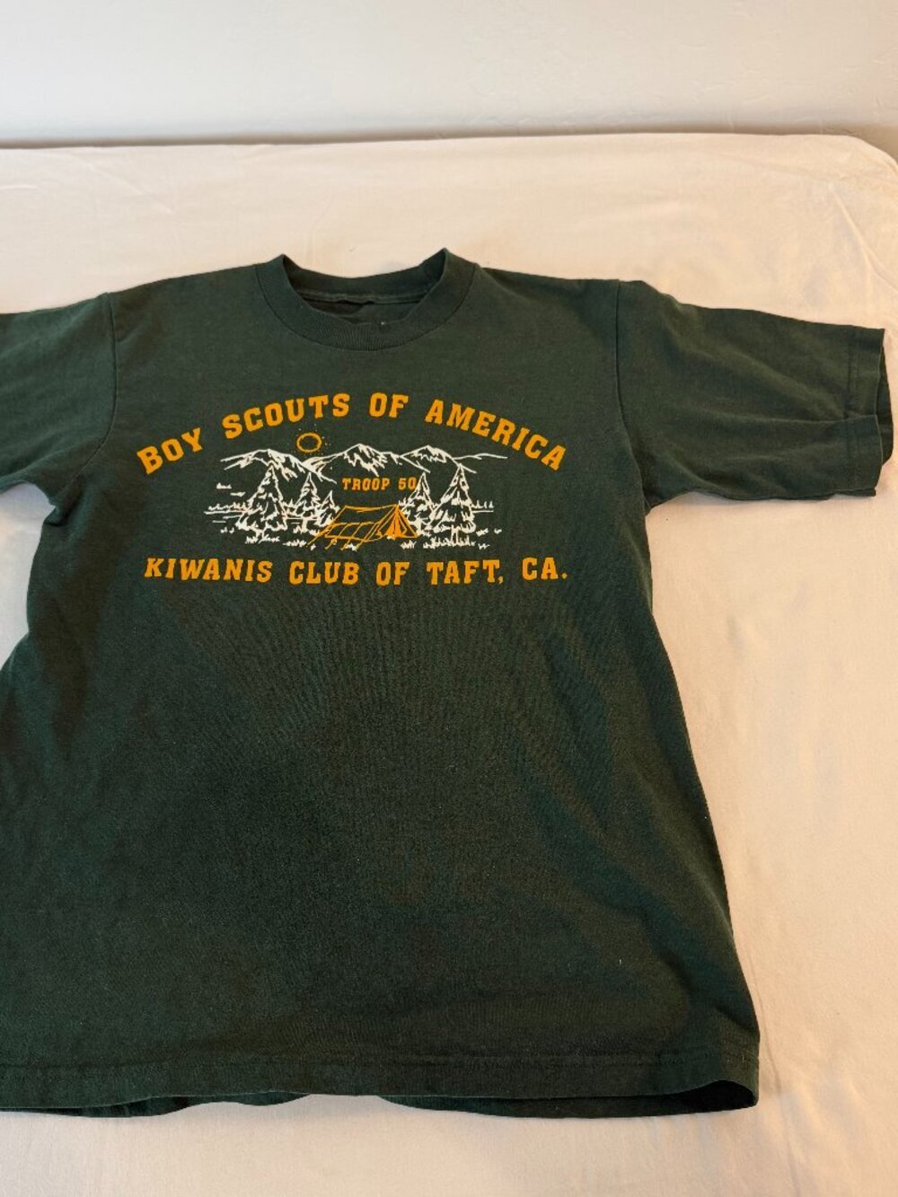Vintage Boy Scouts of America Kiwanis Club Taft CA Troop 50 T Shirt Men's M - Picture 1 of 3